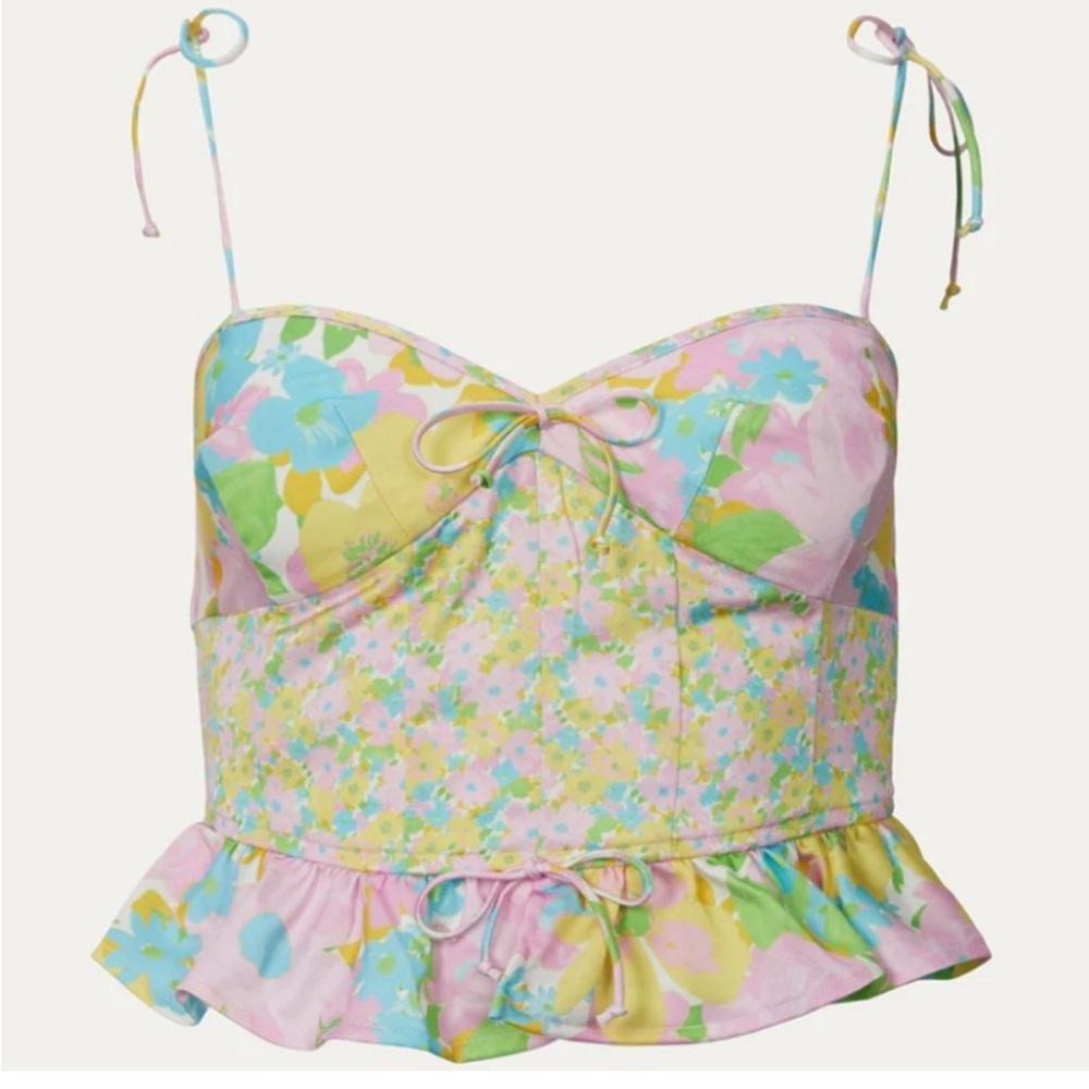 For love & lemons emily tie shoulder top - Picture 4 of 9